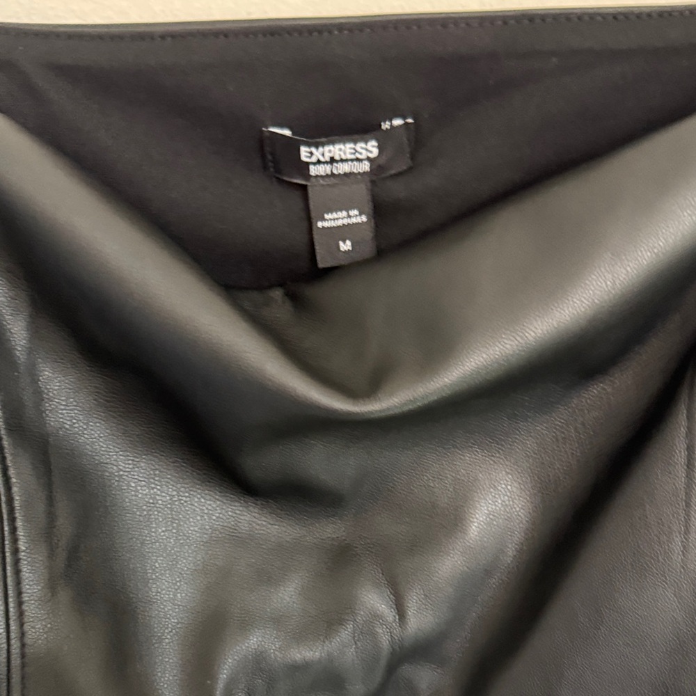 Express Faux Leather Body Contour Dress - Picture 3 of 10